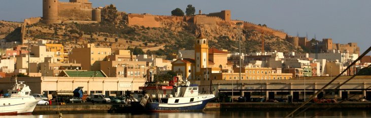 Almeria almeria, heuvel, boot